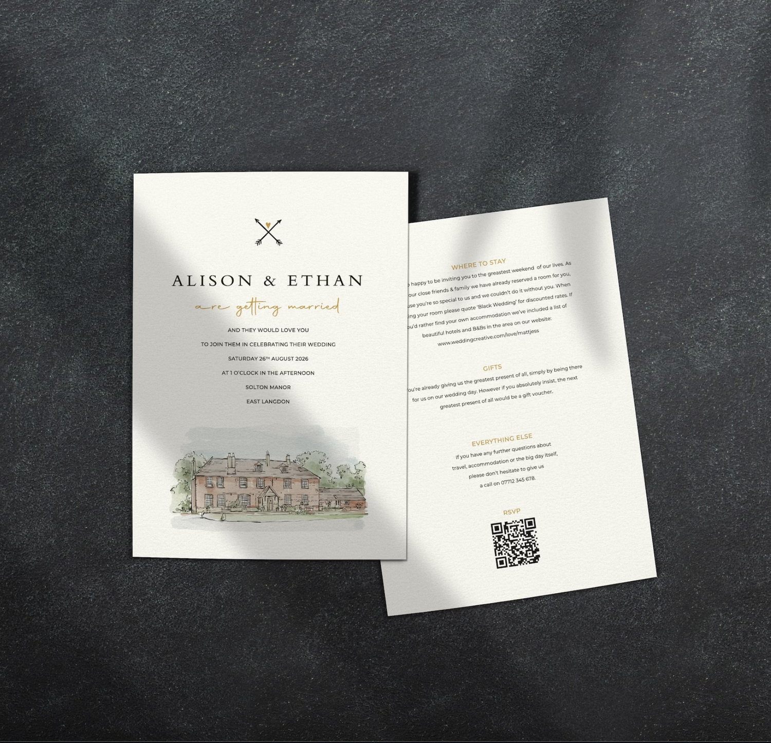 Wedding Venue Sketch Stationery