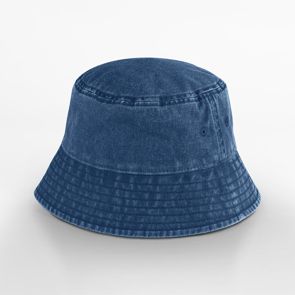 Blue Vintage cotton bucket hat with wide brim in neutral colour