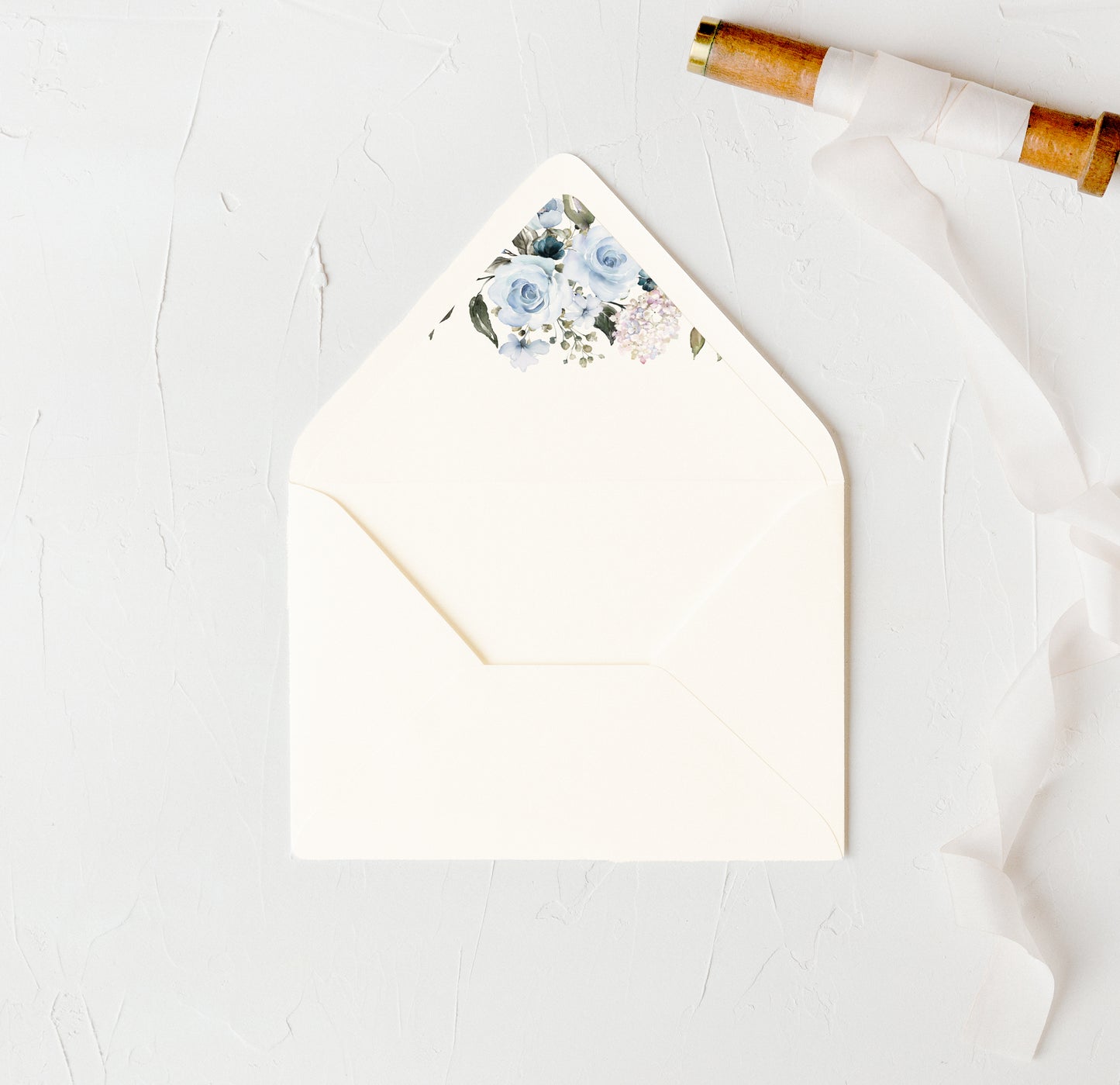 Blue Roses Envelope Lining
