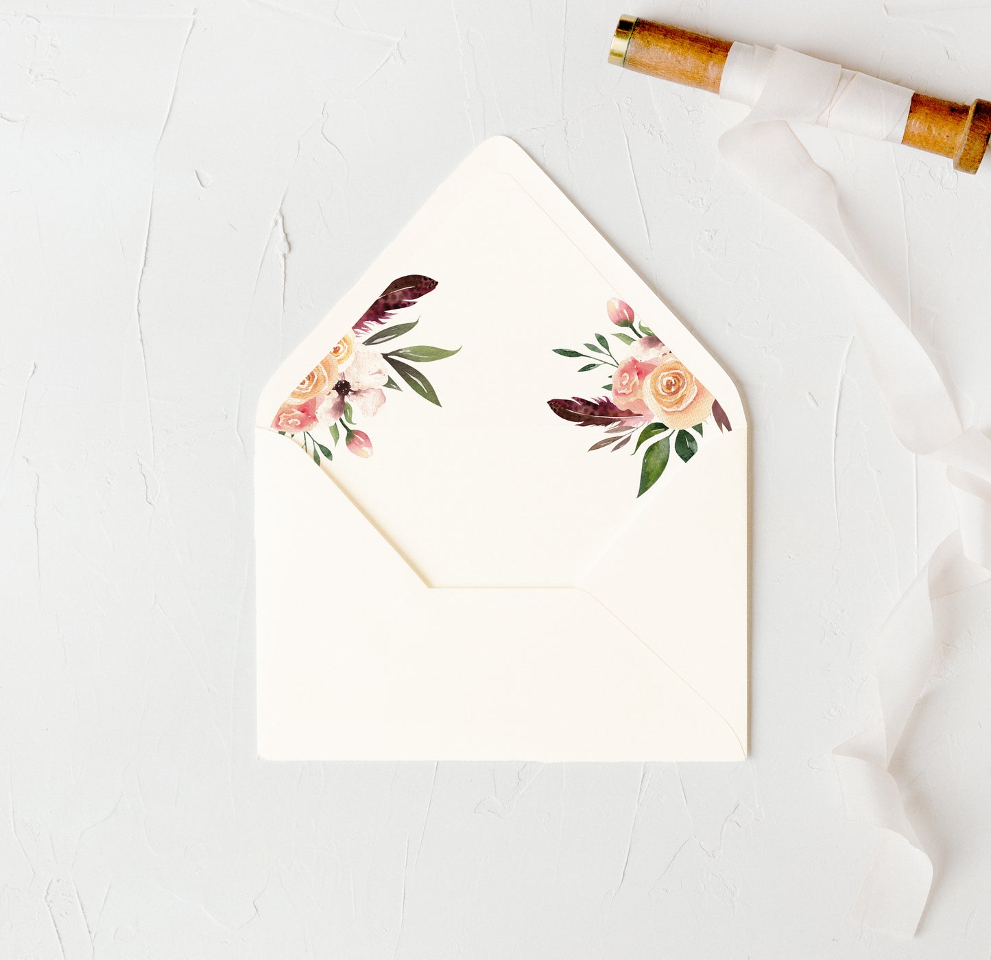Rustic Floral Envelope Lining