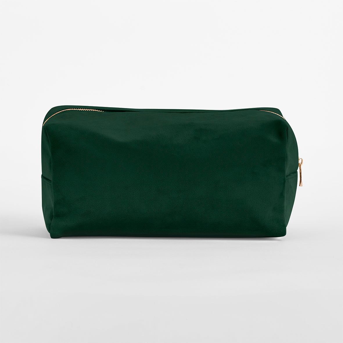 Back velvet toiletry bag in rich colour with gold zip
