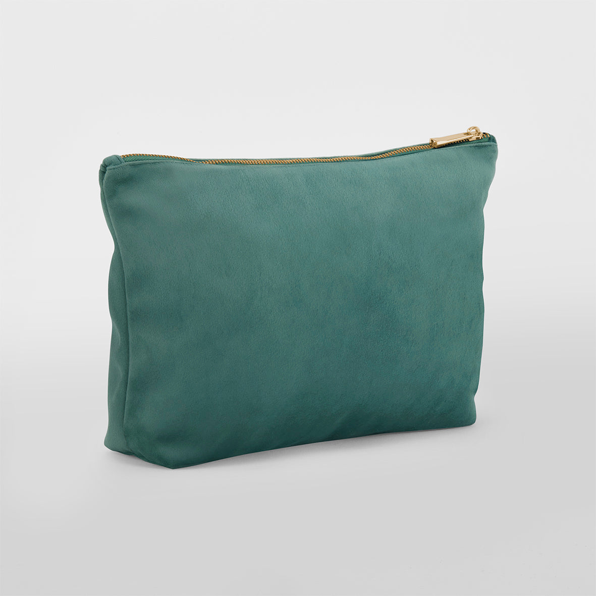 Jade Pink Velvet accessory bag with gold zip