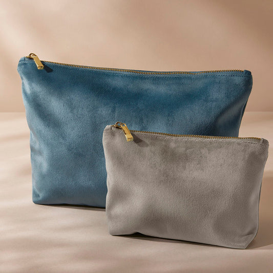 Classic velvet pouches in multiple colours side-by-side