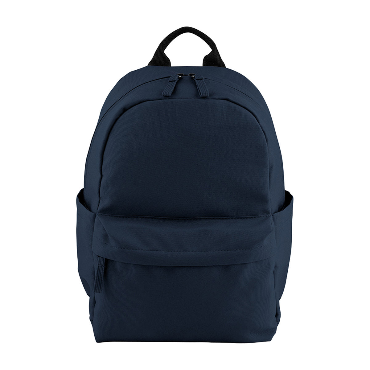 Compact everyday mini backpack in navy colour with zip pocket