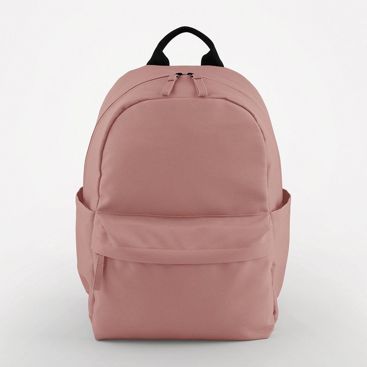 Compact everyday mini backpack in blush colour with zip pocket