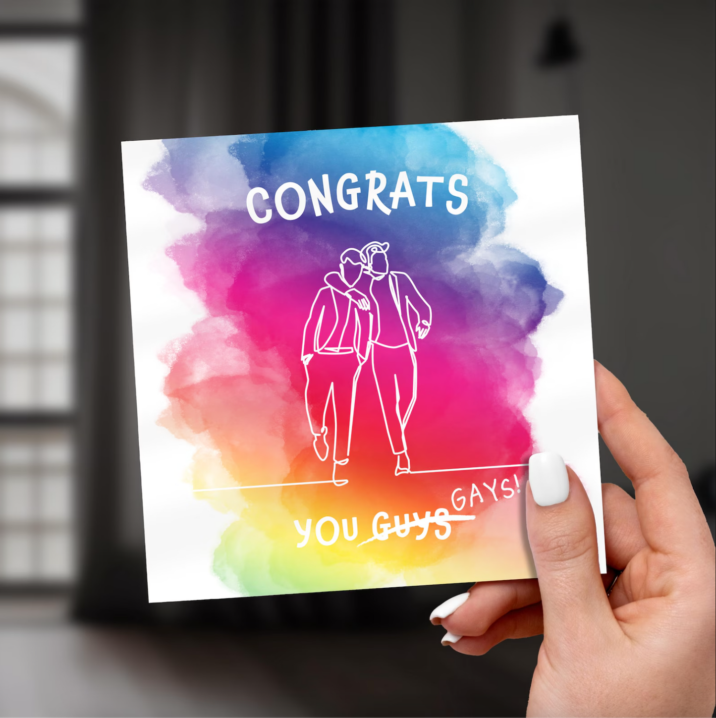 Congrats You Gays, Gay Wedding Card