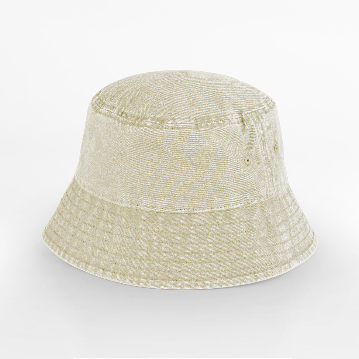 Natural Vintage cotton bucket hat with wide brim in neutral colour
