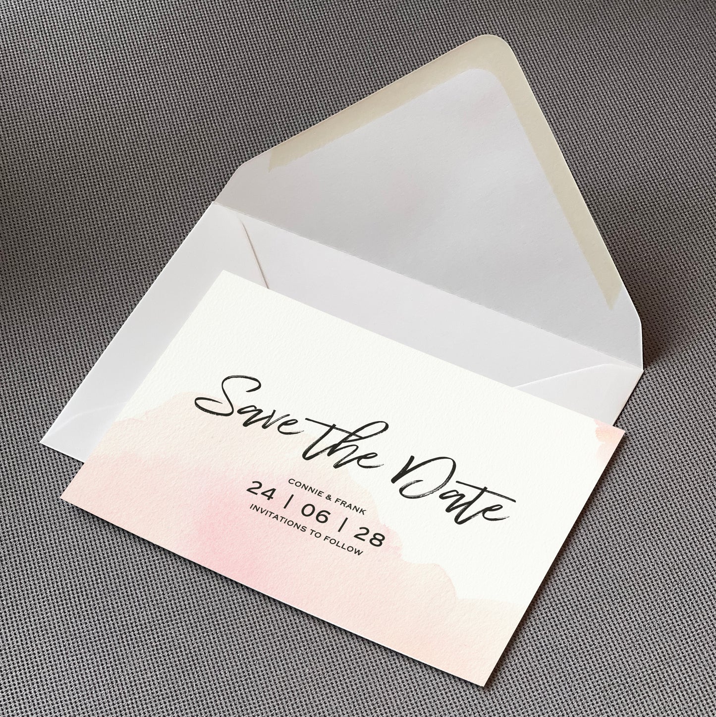 Pink Watercolour Save The Date Cards