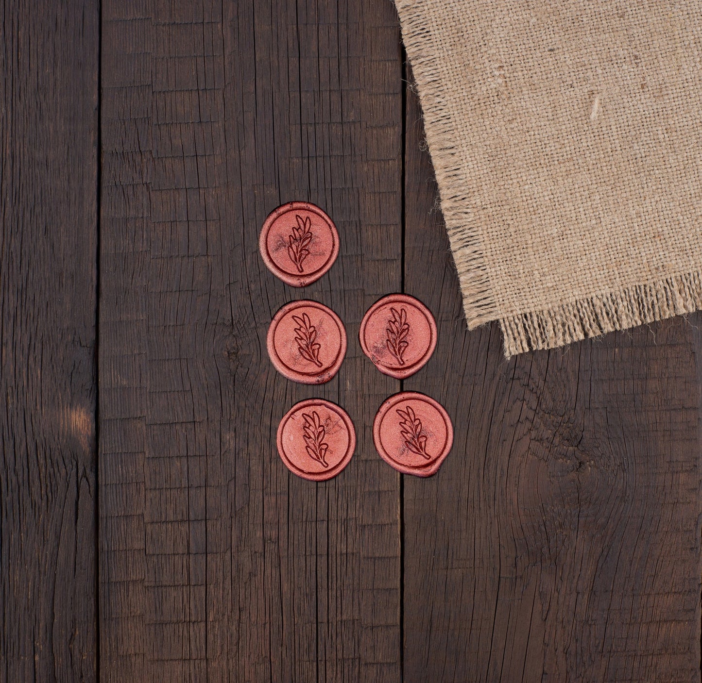 Burnt Orange Wax Stamp Stickers