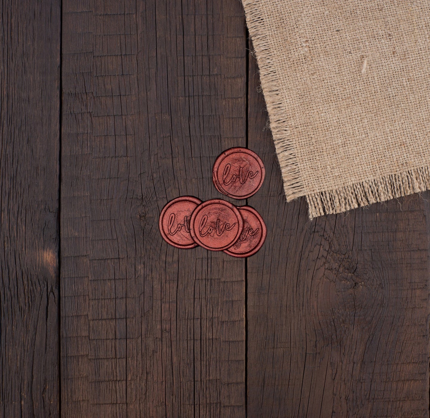 Burnt Orange Wax Stamp Stickers
