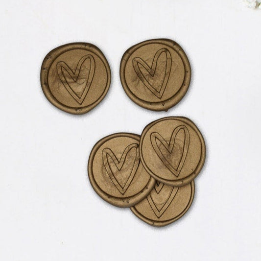 Simple Heart Gold Wax Seals