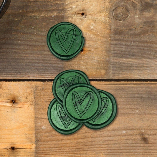 Simple Heart Dark Emerald Wax Seals
