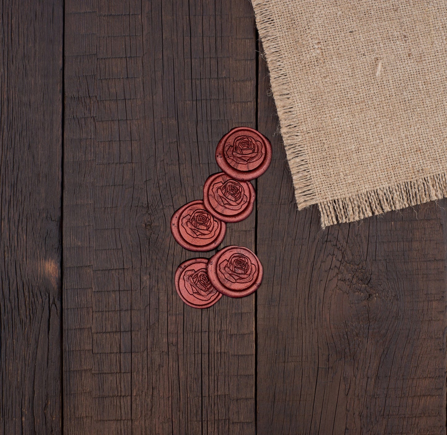 Burnt Orange Wax Stamp Stickers