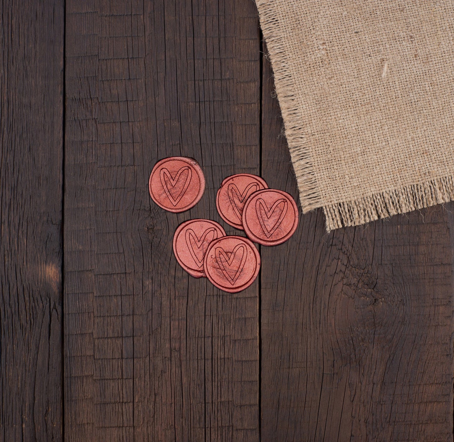Burnt Orange Wax Stamp Stickers