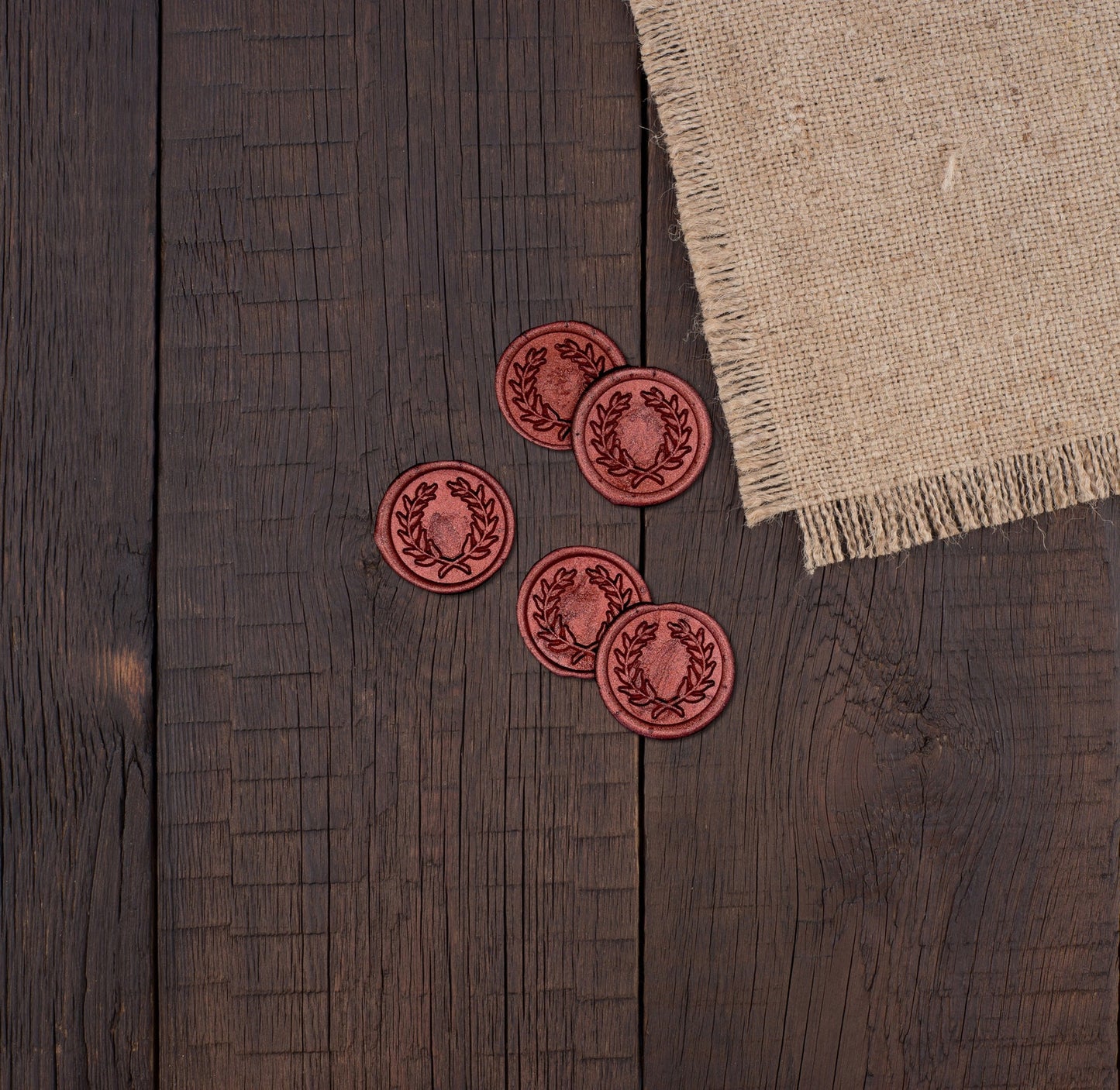 Burnt Orange Wax Stamp Stickers