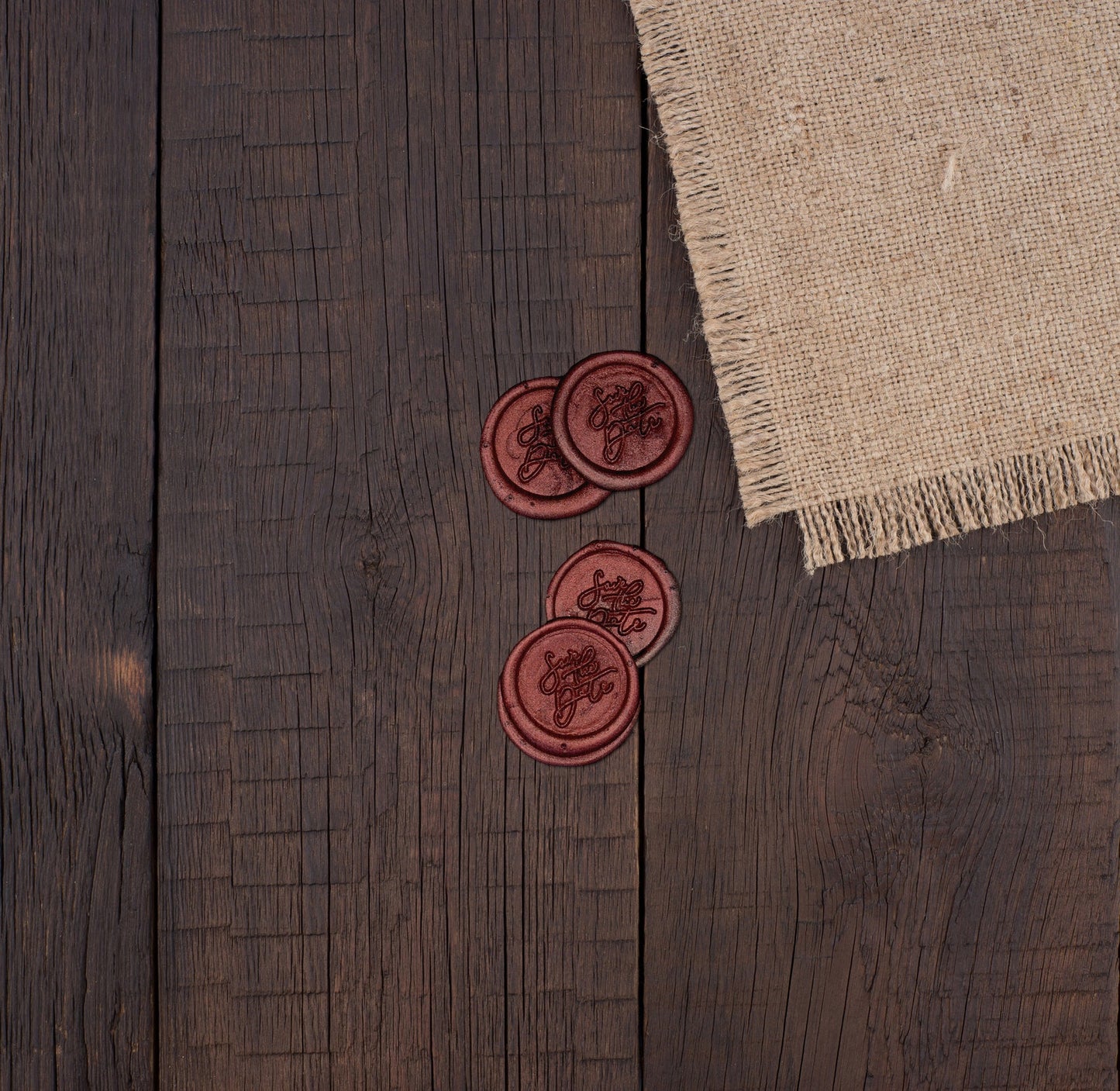 Burnt Orange Wax Stamp Stickers