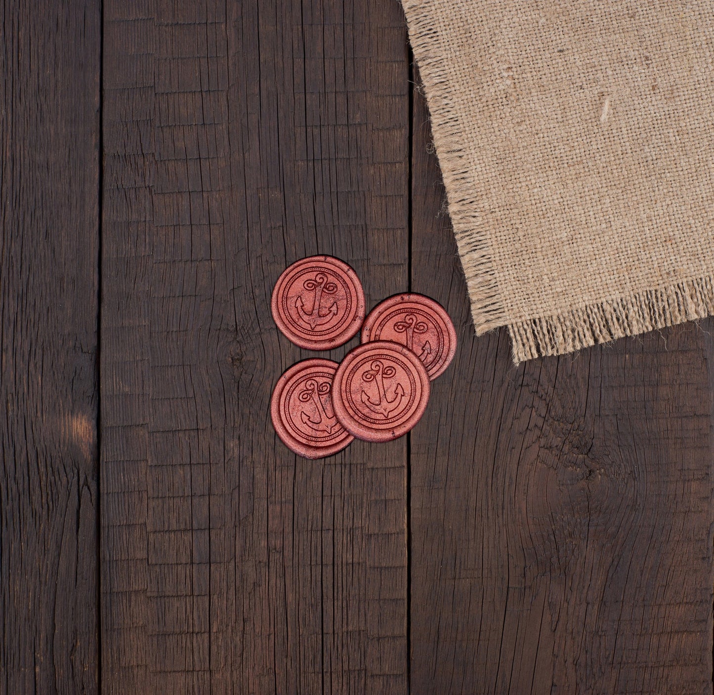 Burnt Orange Wax Stamp Stickers
