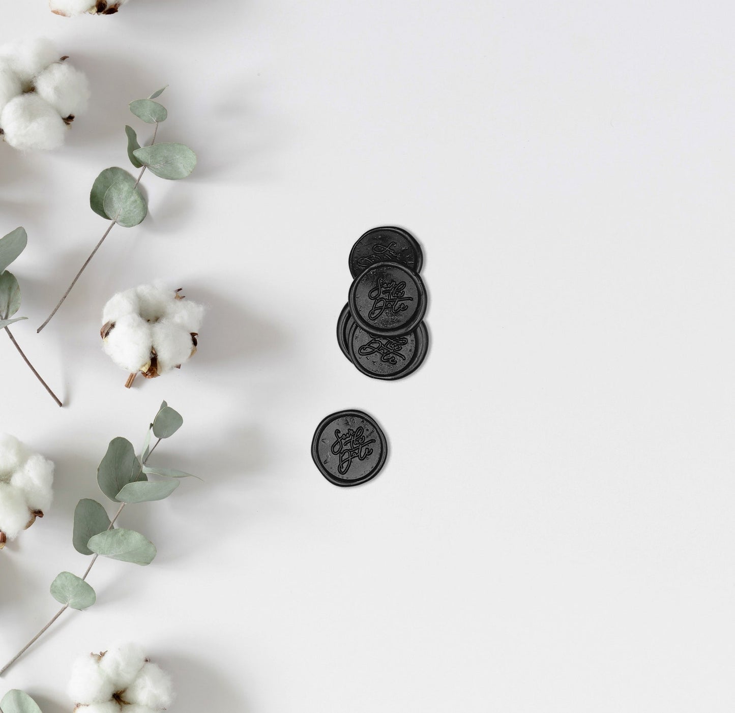 Save The Date Rose Black Wax Seals