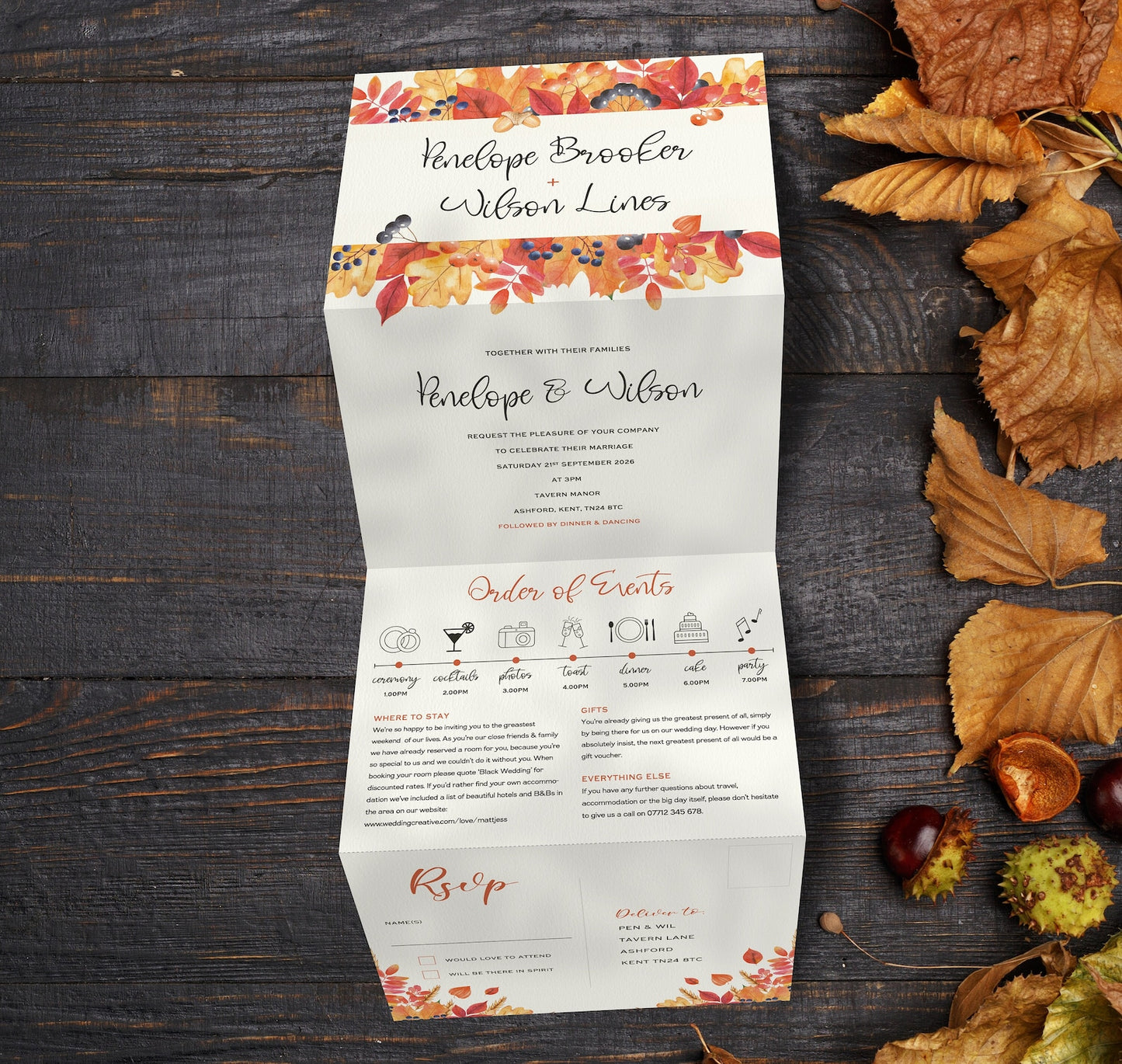 Autumn Wedding Invitations