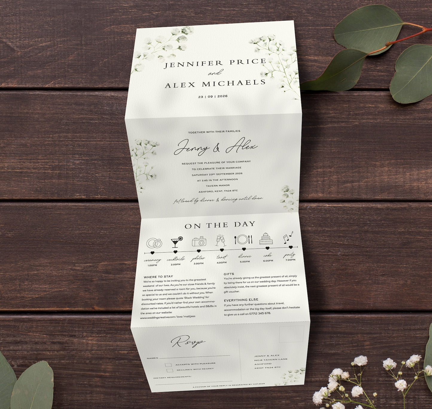 Baby's Breath Wedding Invitations