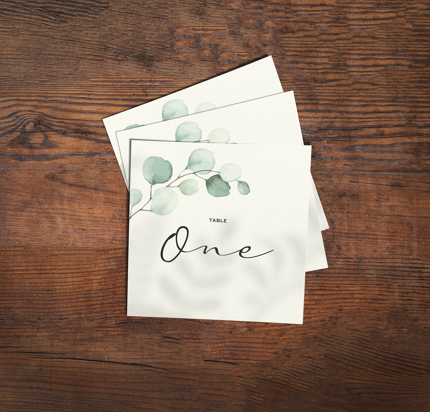 Eucalyptus Wedding Table Number Cards