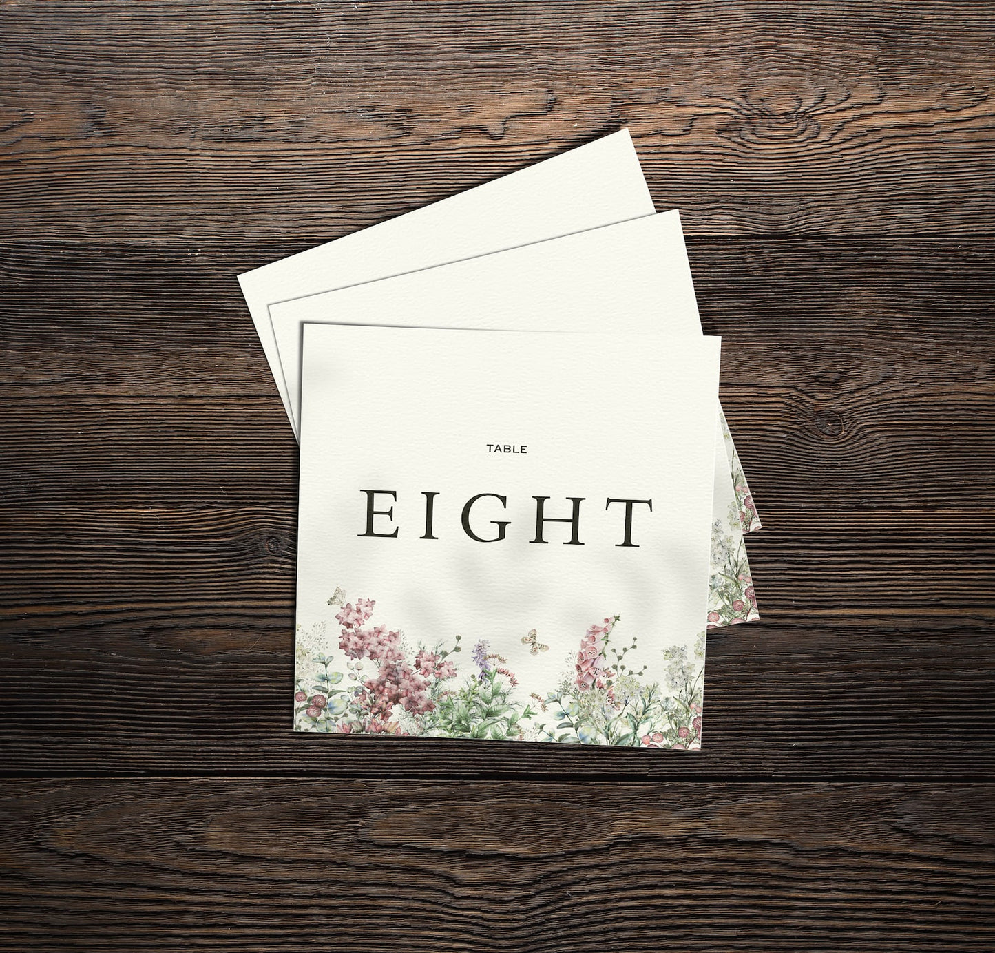 Wildflowers Wedding Number Cards