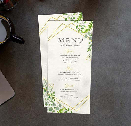 Custom Wedding Menu