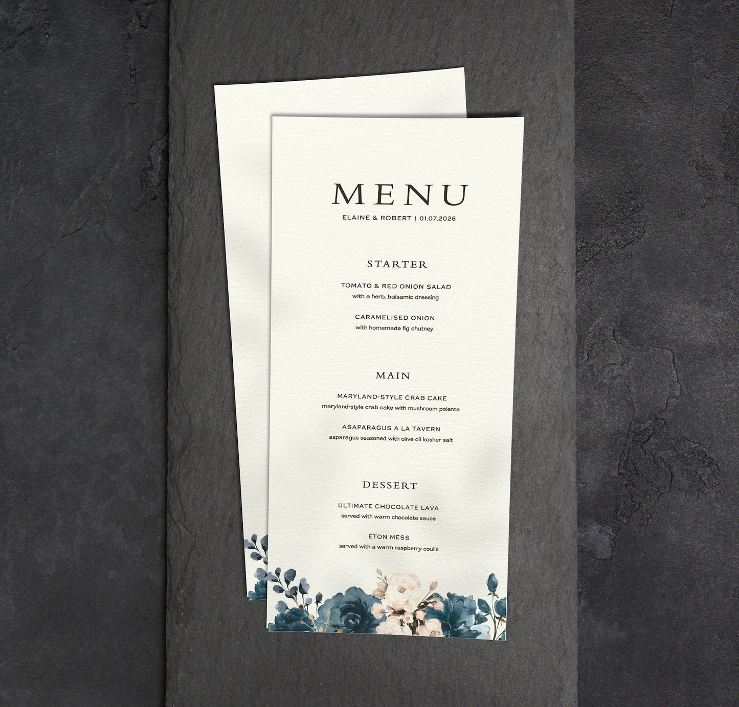 Afternoon Wedding Menu