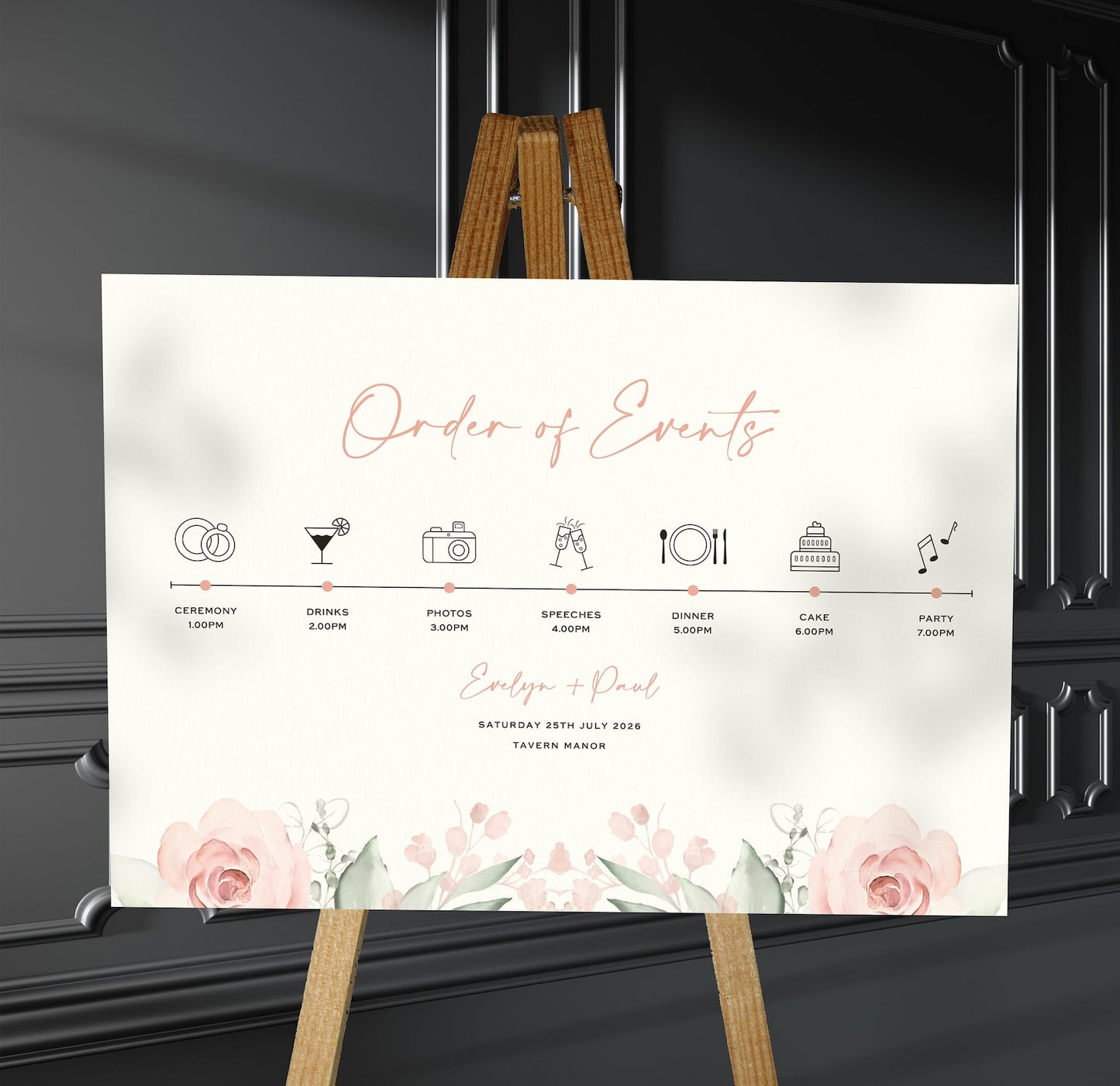 Order Of Events Sign
