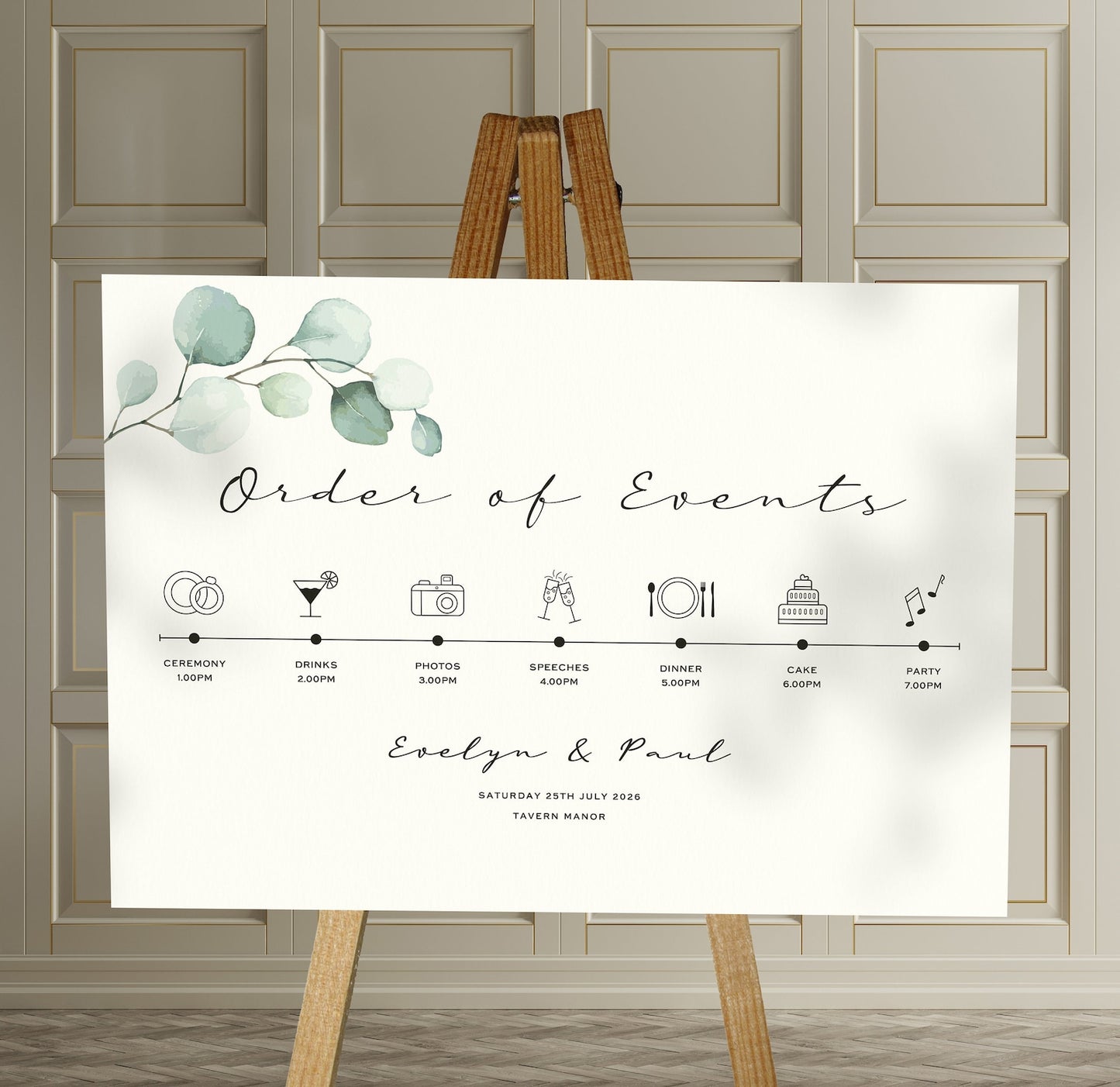Order Of The Day Wedding Sign