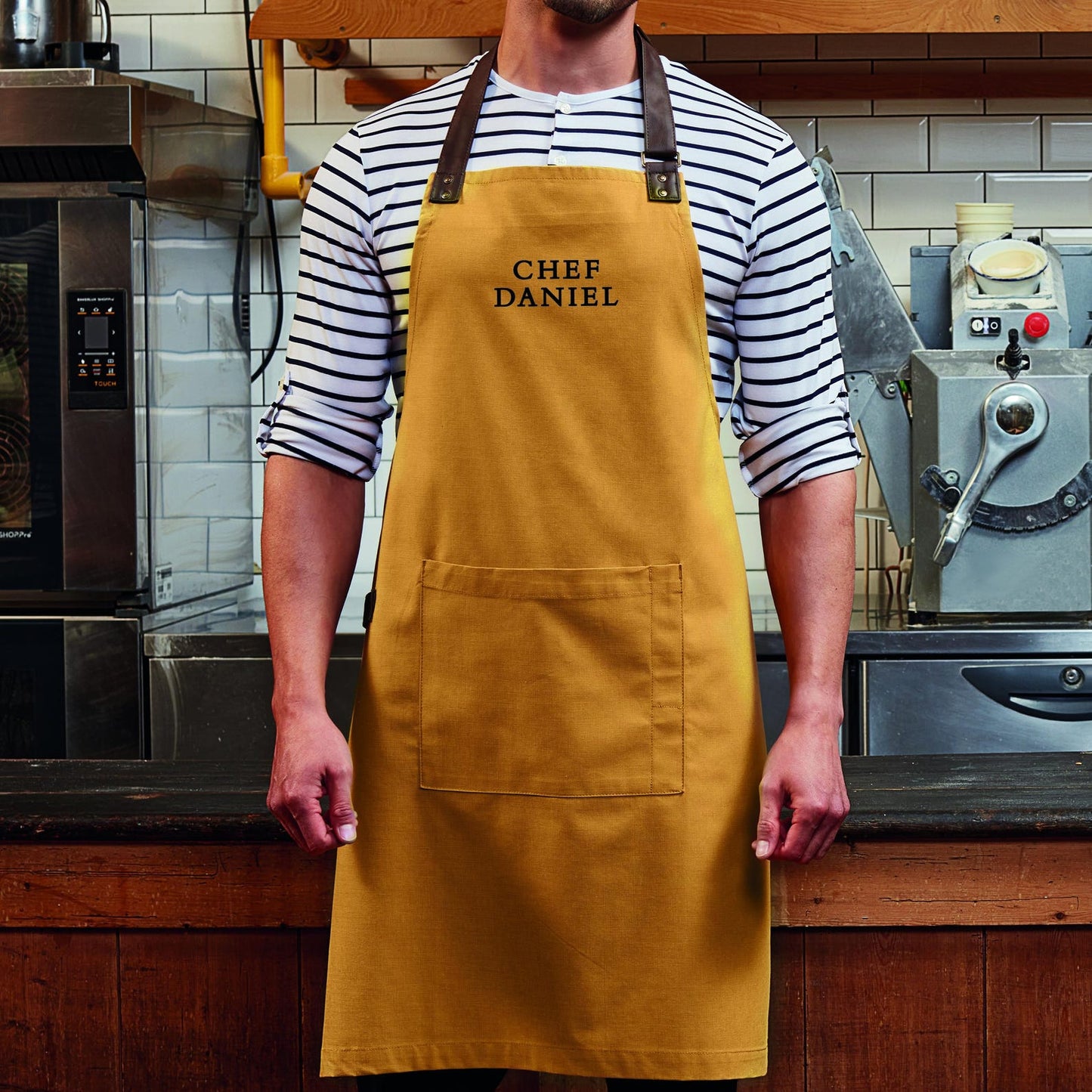 Bridal party and groomsmen gifts featuring personalised aprons