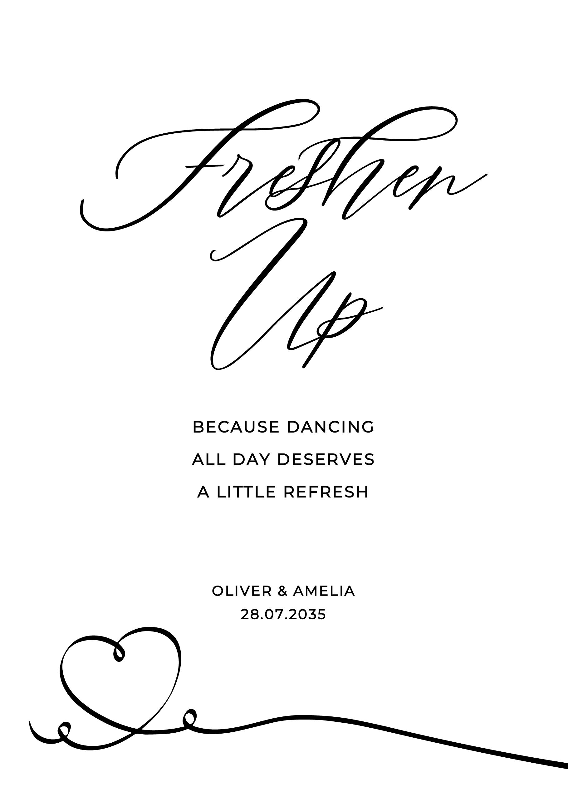 Calligraphy Wedding Day Signs — on the day wedding stationery