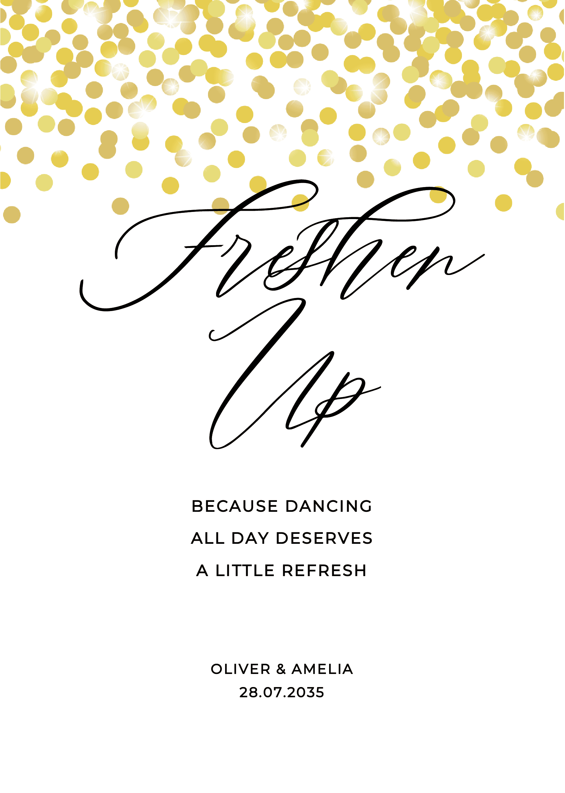 Confetti Wedding Day Signs — on the day wedding stationery