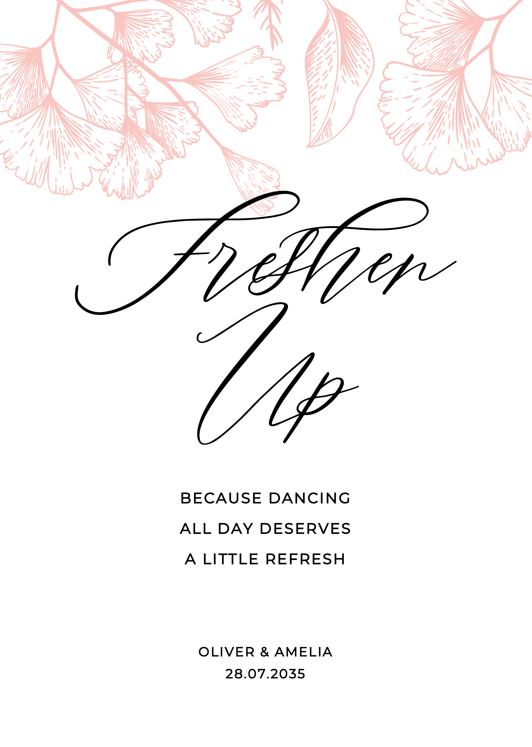 Delicate Wedding Day Signs — on the day wedding stationery