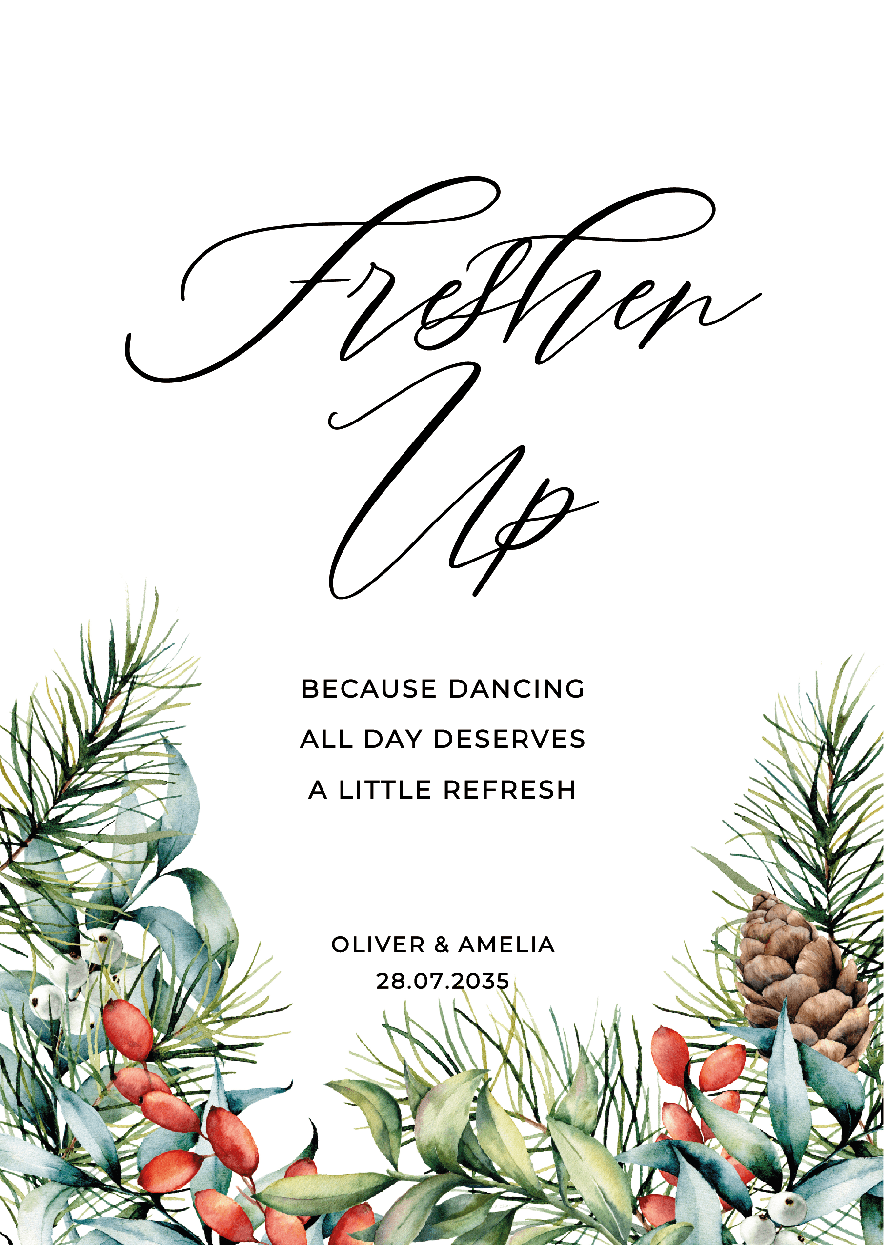Festive Wedding Day Signs — on the day wedding stationery