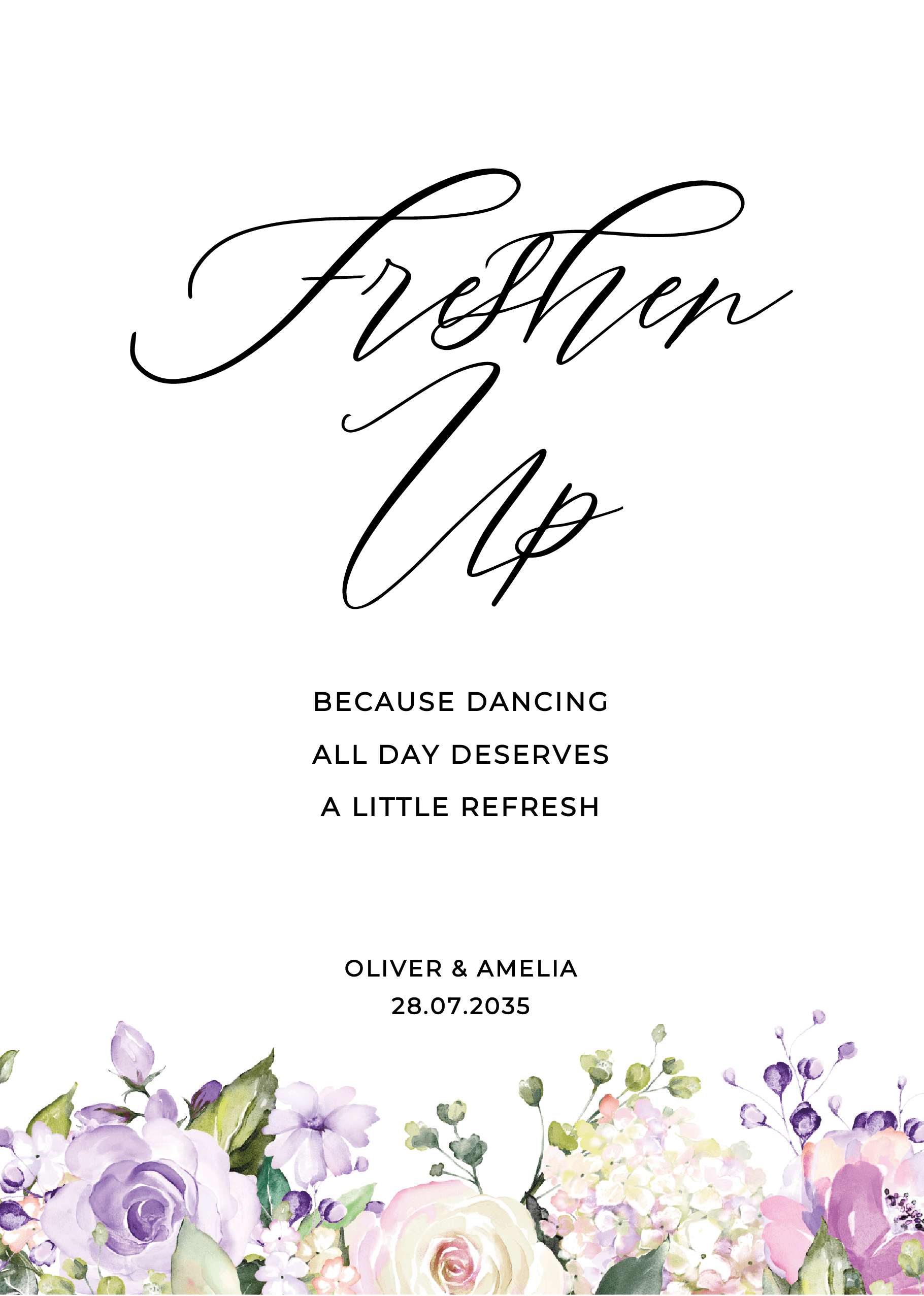 Lilac Floral Wedding Day Signs — main image