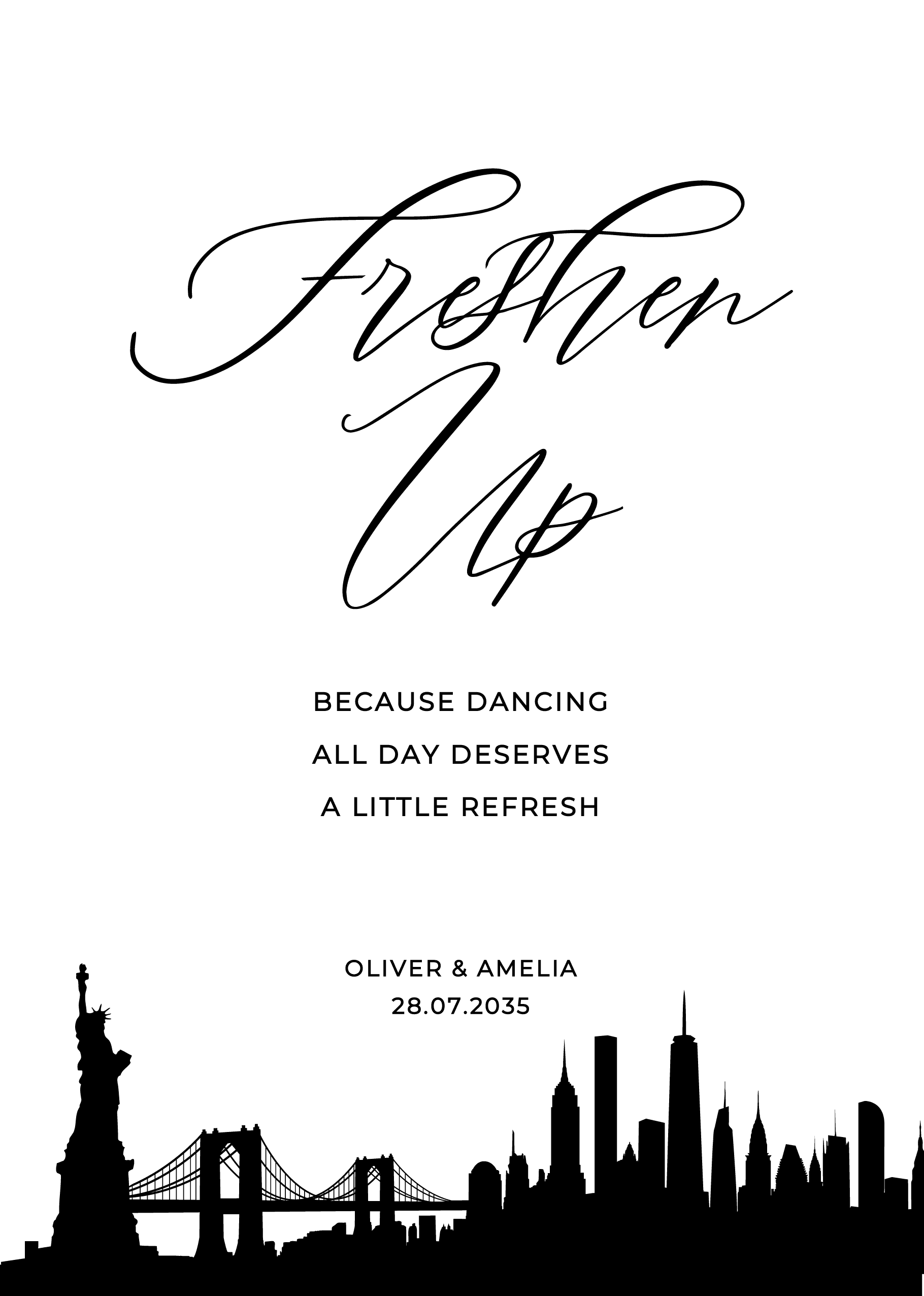 New York Wedding Day Signs — on the day wedding stationery