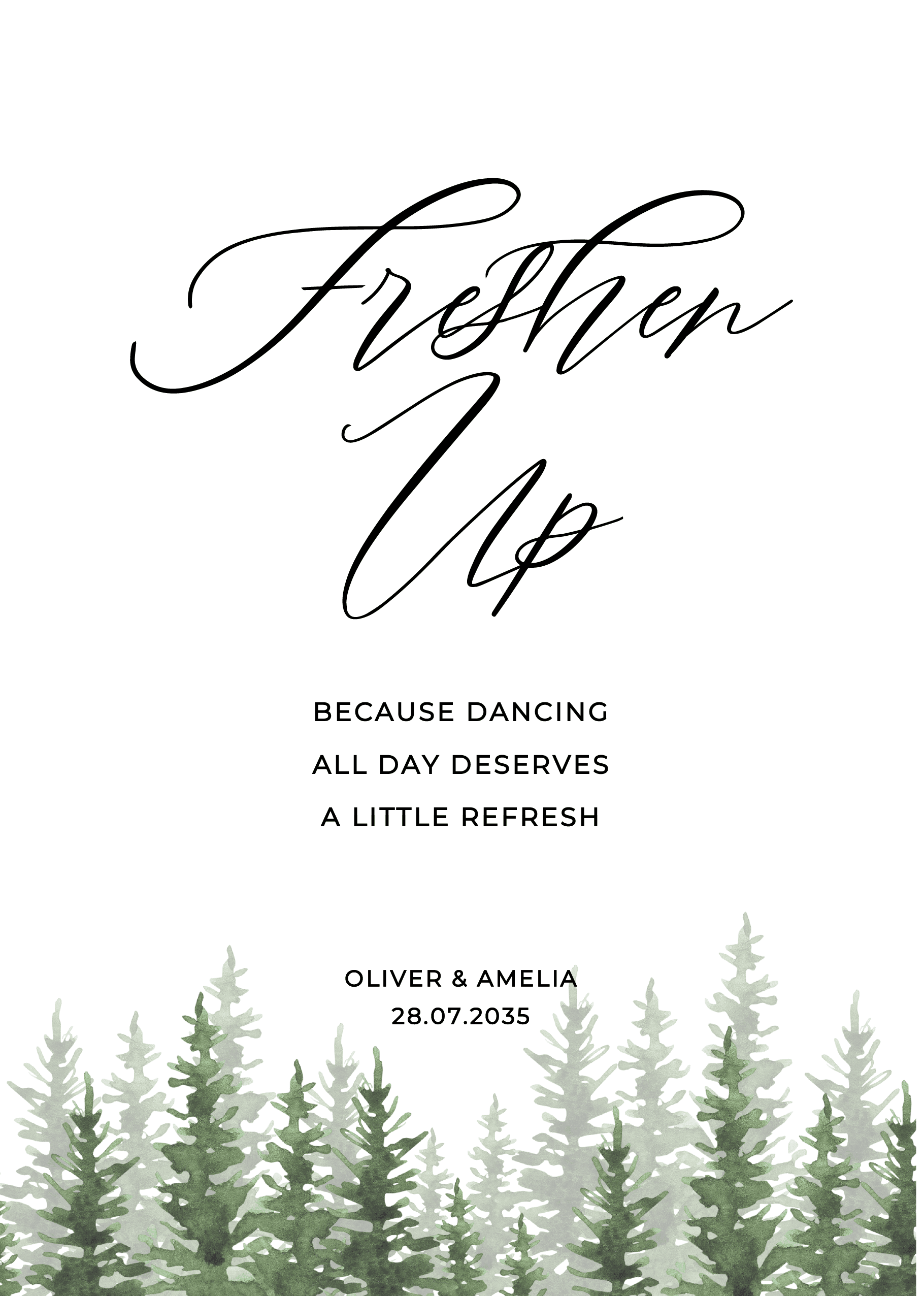 Trees Wedding Day Signs — main image