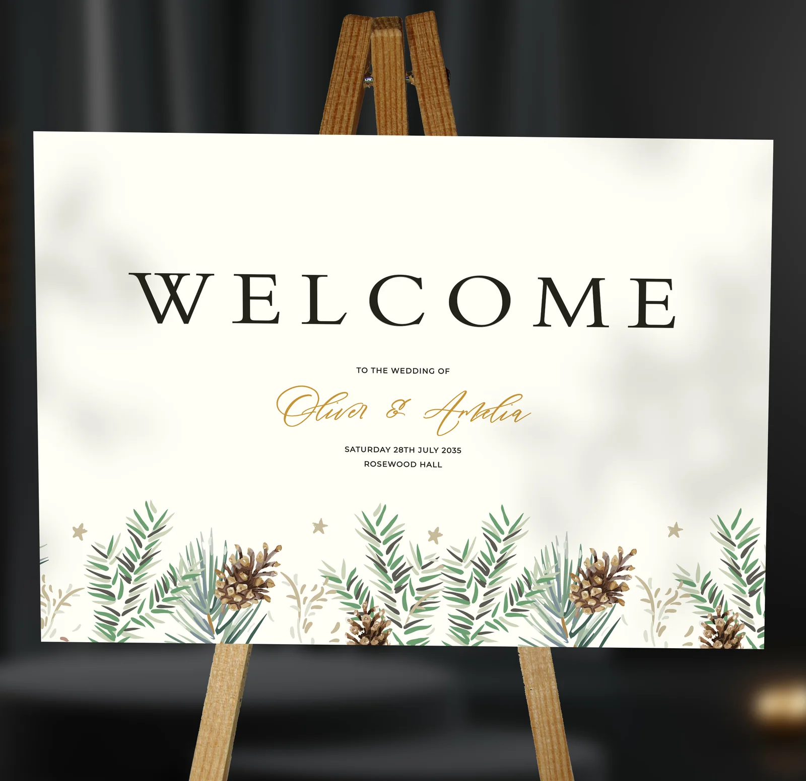 Tis The Season Welcome Sign — on the day wedding stationery