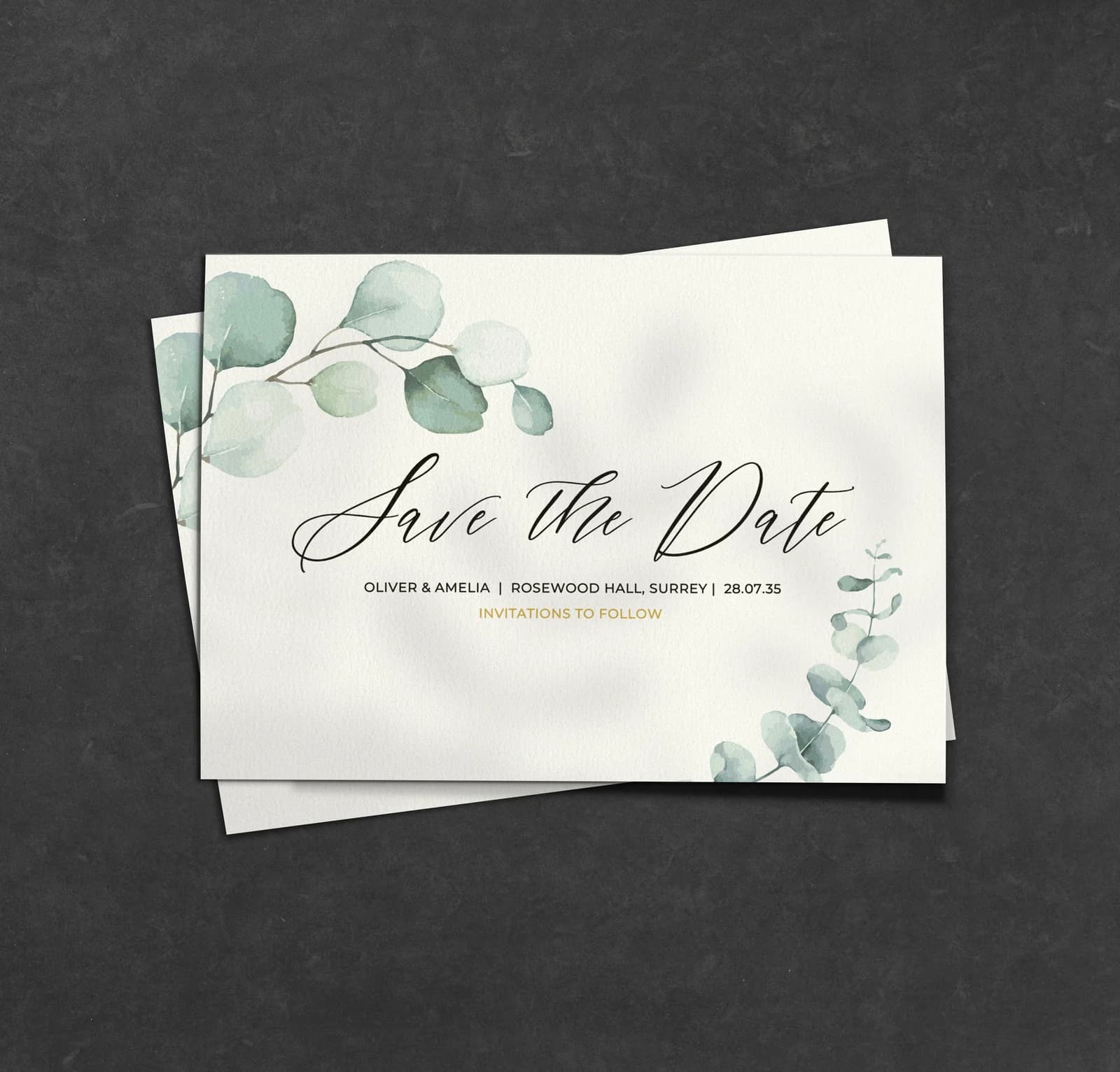 Eucalyptus Save the Date — save the date wedding stationery