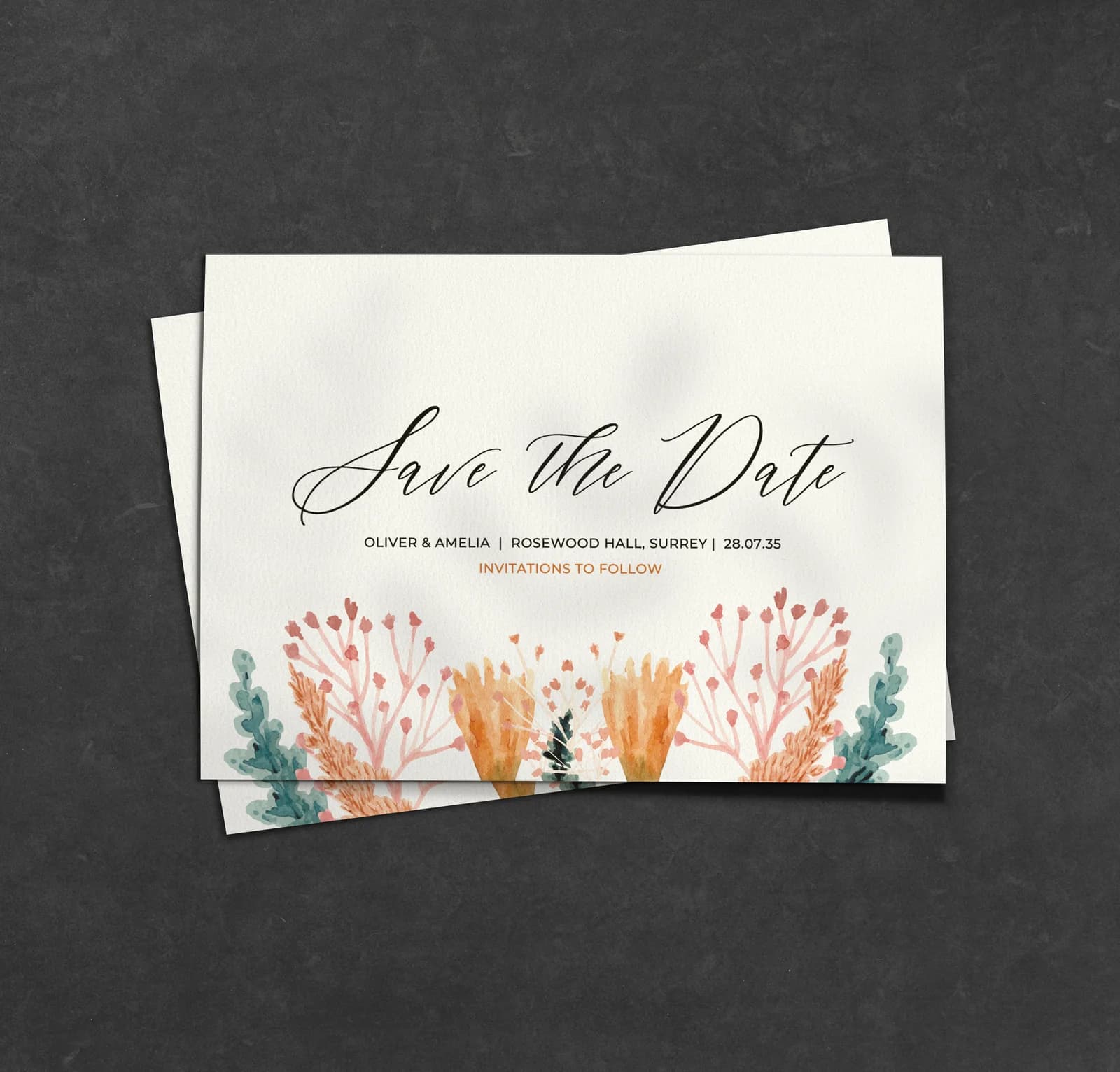 Fiery Save the Date — save the date wedding stationery