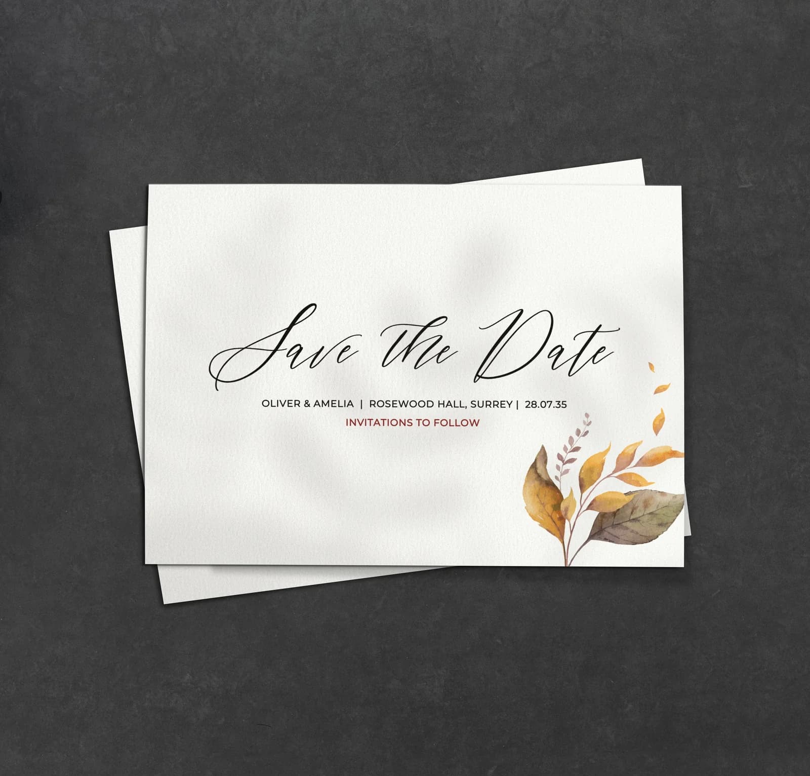 October Save the Date — save the date wedding stationery
