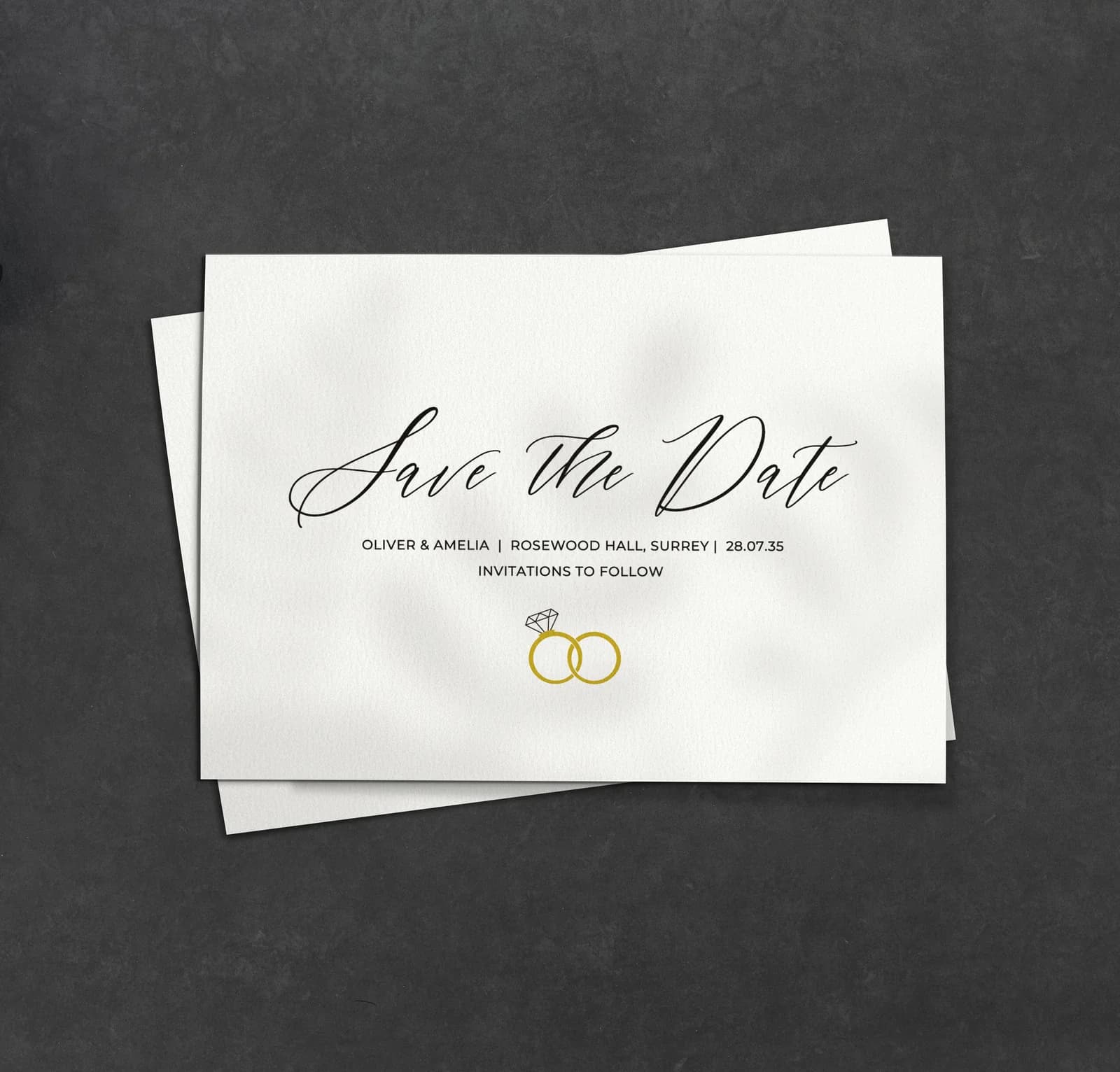 Rings Save the Date — save the date wedding stationery