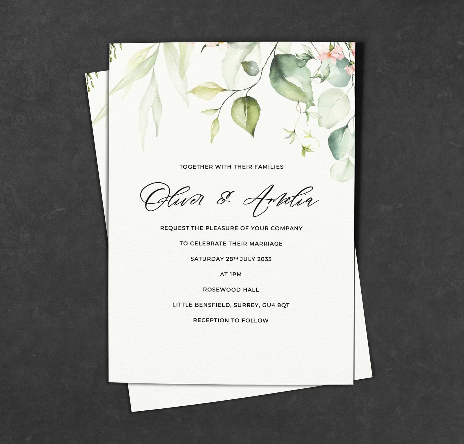 Bouquet Invitation — invitation wedding stationery