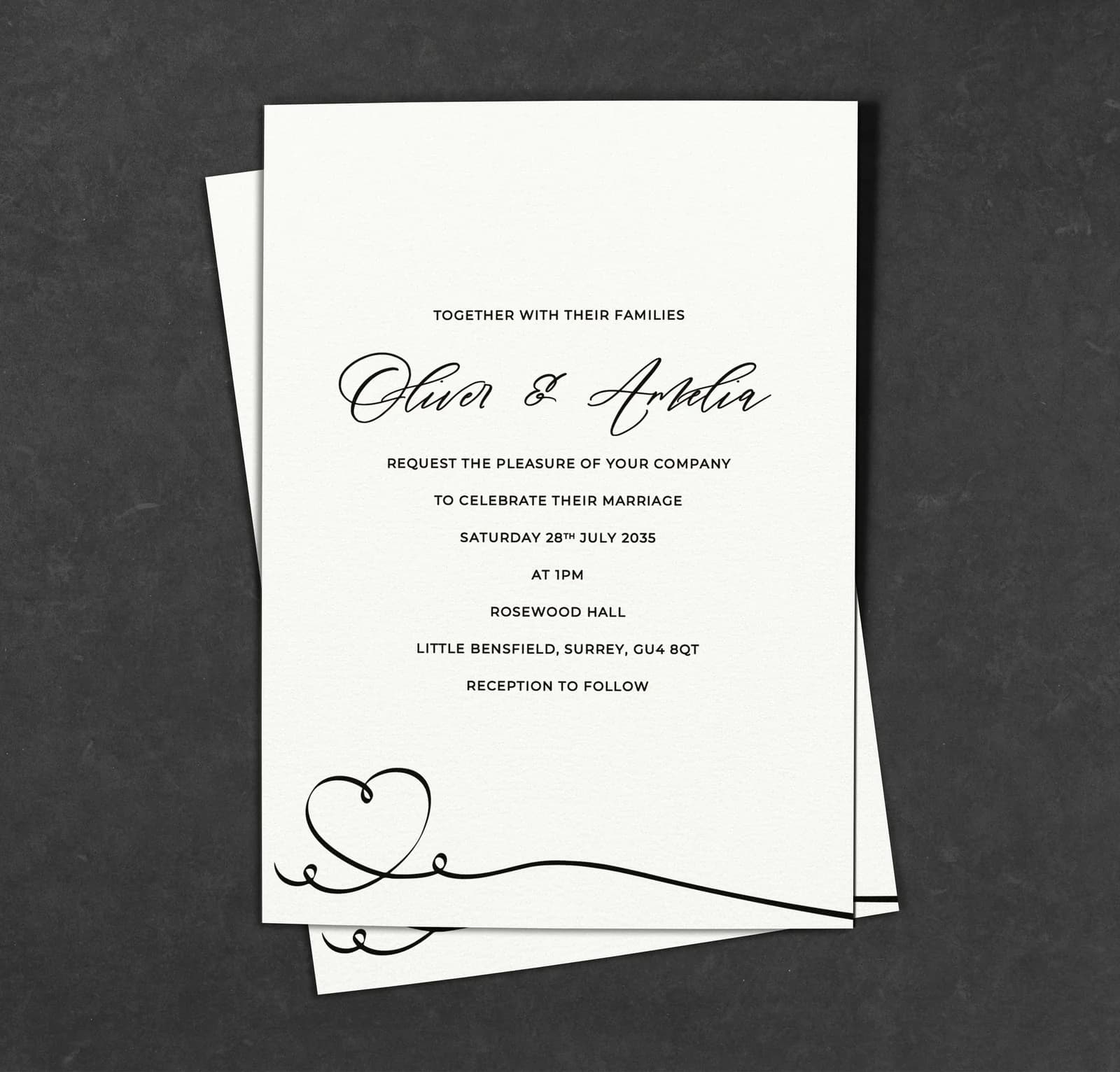 Calligraphy Invitation — invitation wedding stationery