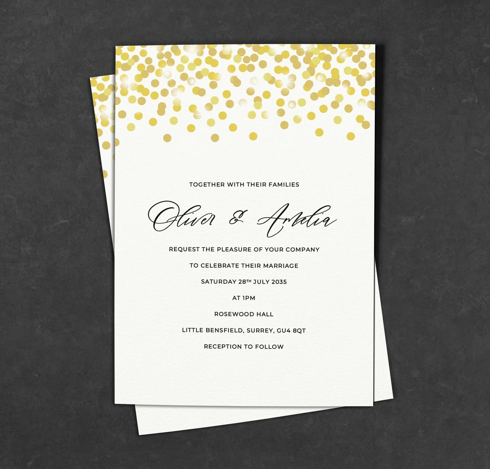 Confetti Invitation — invitation wedding stationery