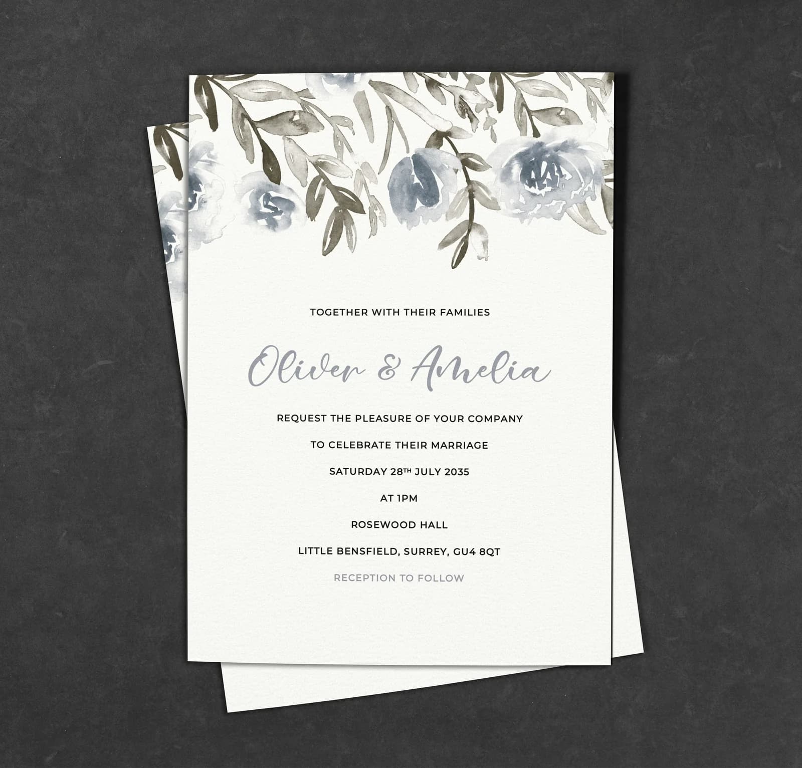 Greys Invitation — invitation wedding stationery