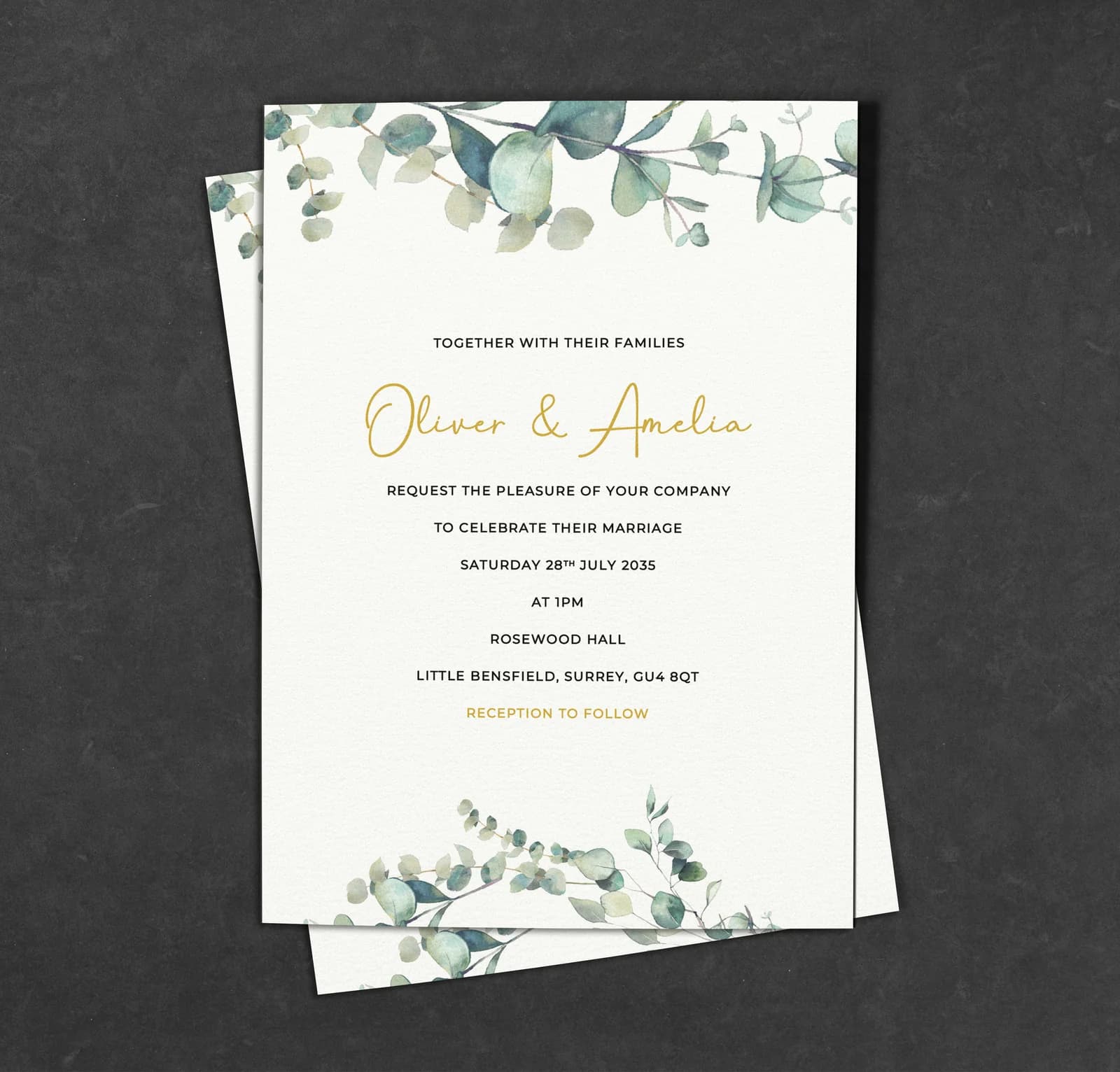 Olive Invitation — invitation wedding stationery