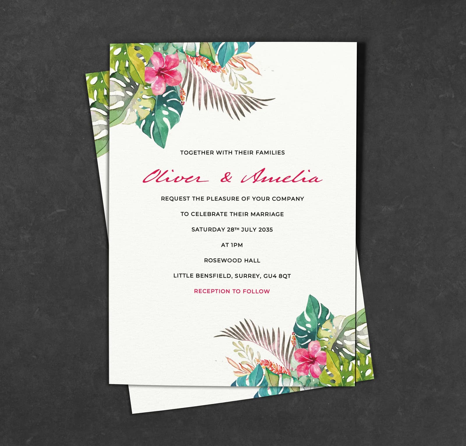 Tropical Invitation — invitation wedding stationery