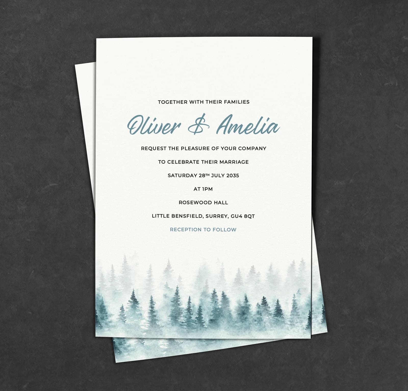 Wintry Invitation — invitation wedding stationery